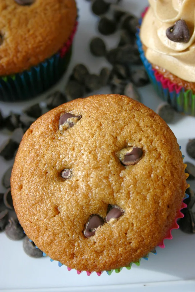 Chocolate Chip Cookie Dough Cupcakes | Kitchen Gidget