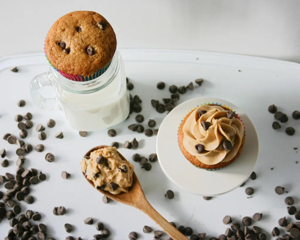Chocolate Chip Cookie Dough Cupcakes | Kitchen Gidget