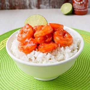bowl of spicy shrimp