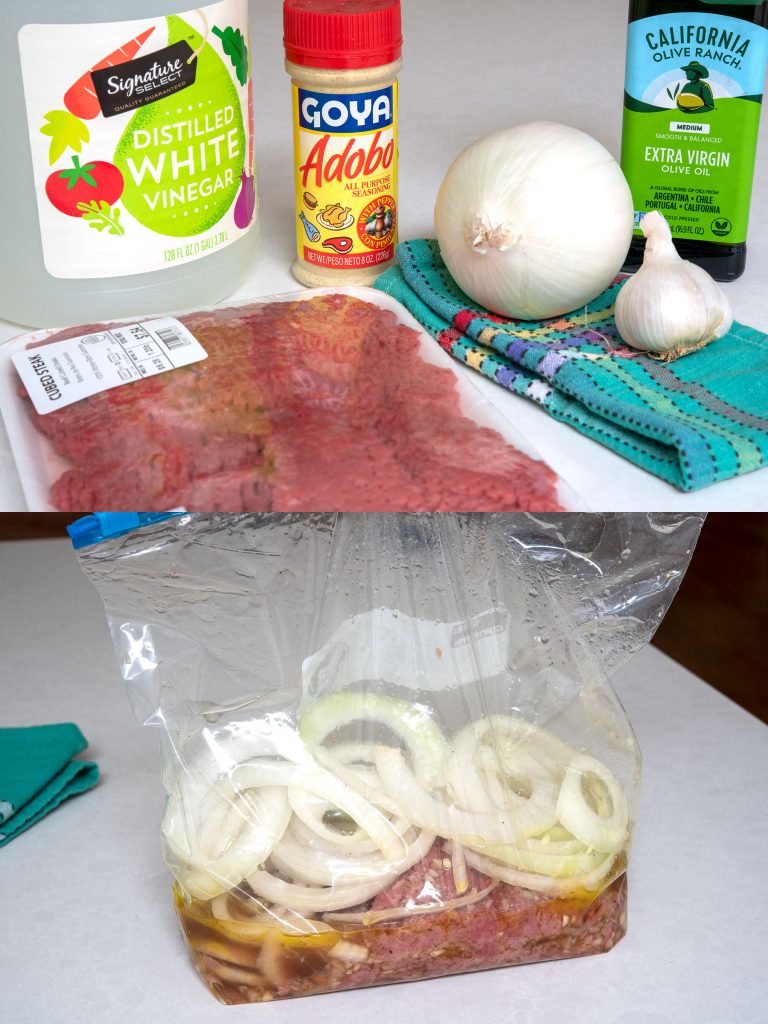 Ingredients for bistec encebollado