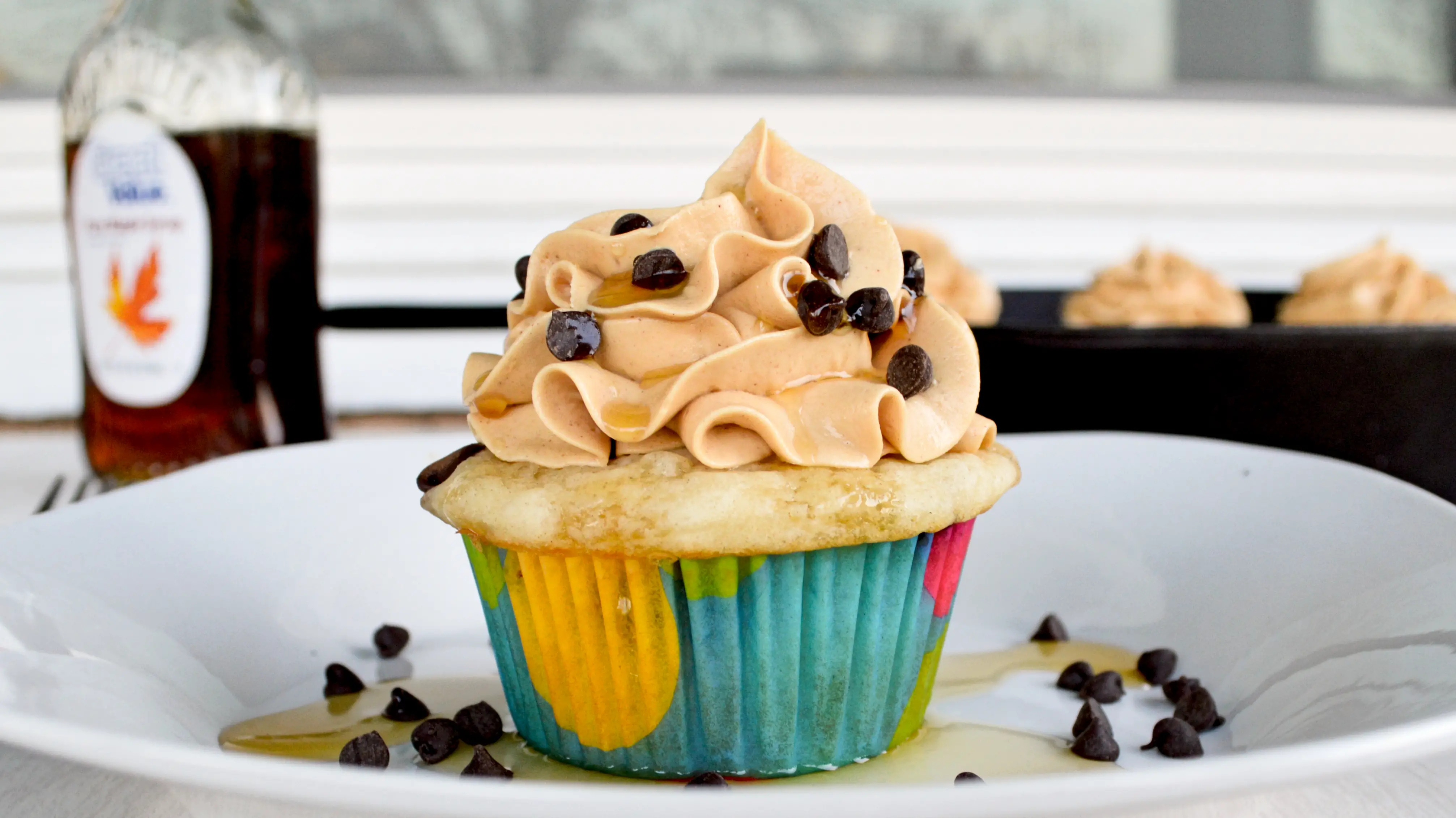 Pancake Cupcakes with Peanut Butter Frosting