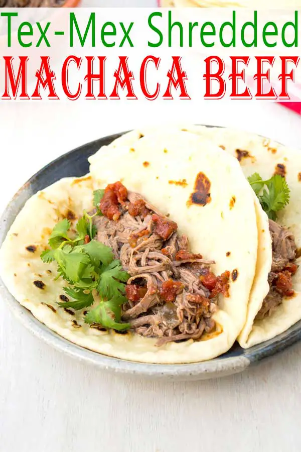 Authentic Mexican shredded machaca beef recipe in the crockpot. Delicious in tacos or with eggs! #mexicanfood #texmex #cincodemayo