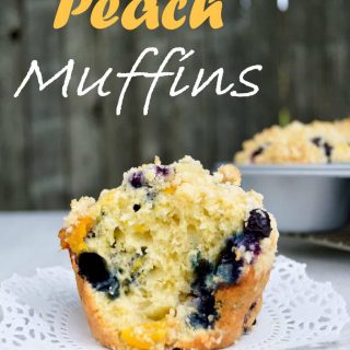 Blueberry Peach Muffins | Kitchen Gidget