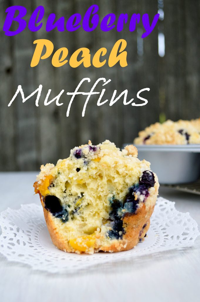 Blueberry Peach Muffins | Kitchen Gidget