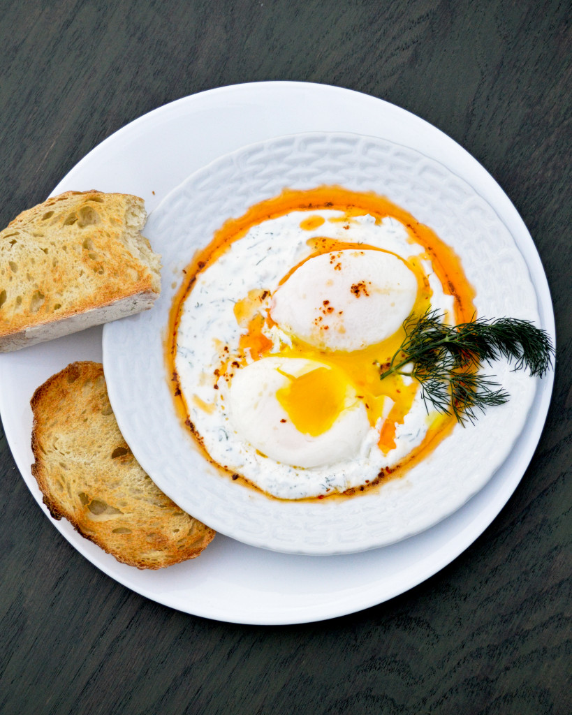 Turkish Eggs: garlicky yogurt, chili butter and poached eggs | Kitchen Gidget