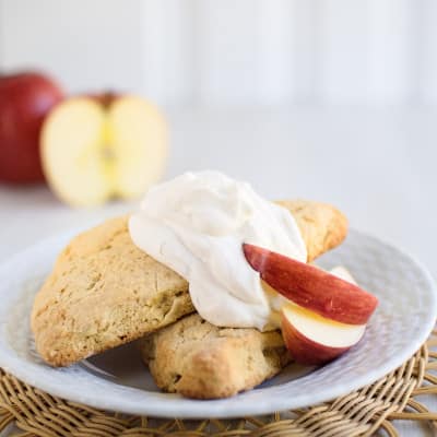 Apple Scones with Cinnamon Whipped Cream | Kitchen Gidget