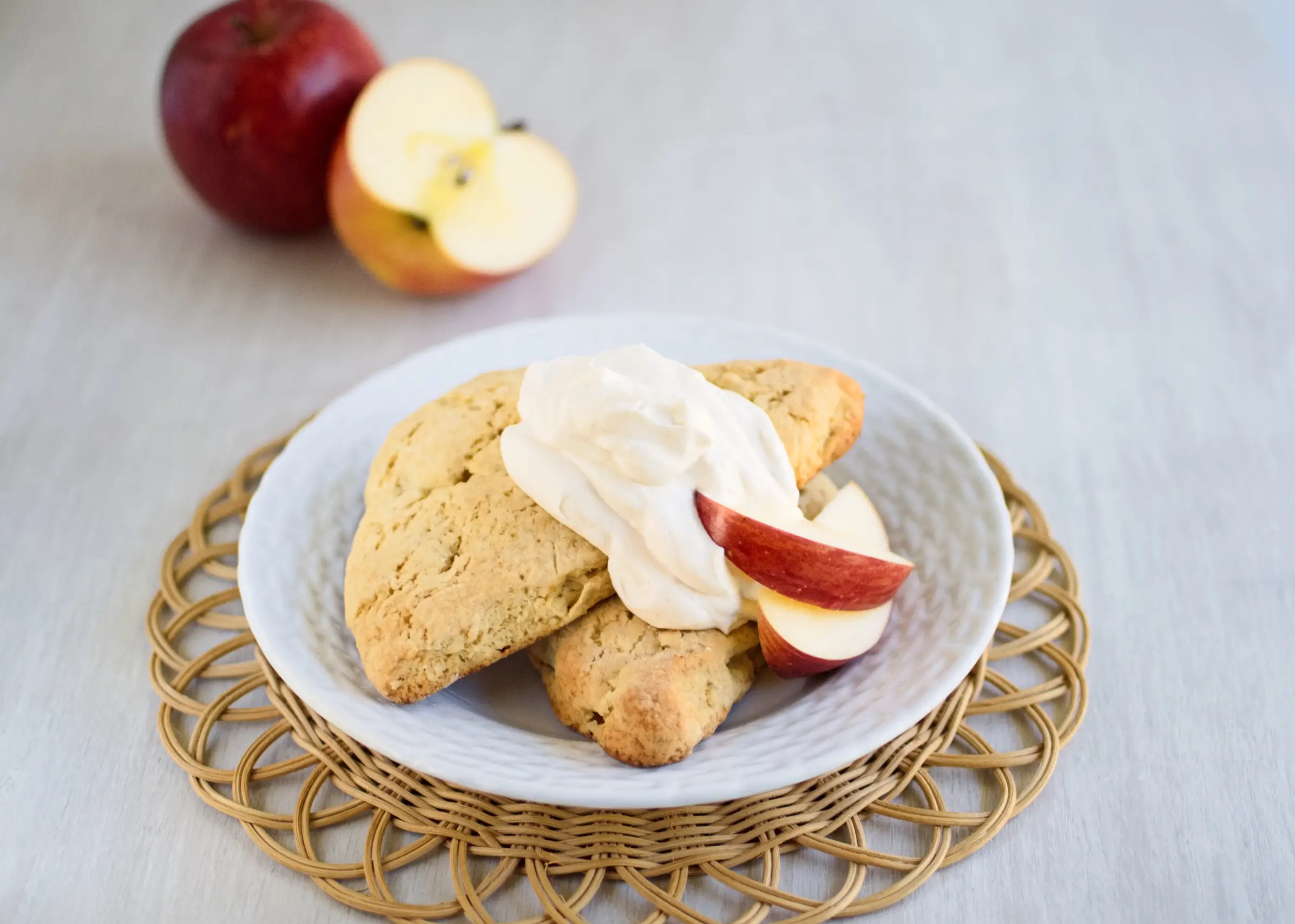 Apple Scones with Cinnamon Whipped Cream | Kitchen Gidget