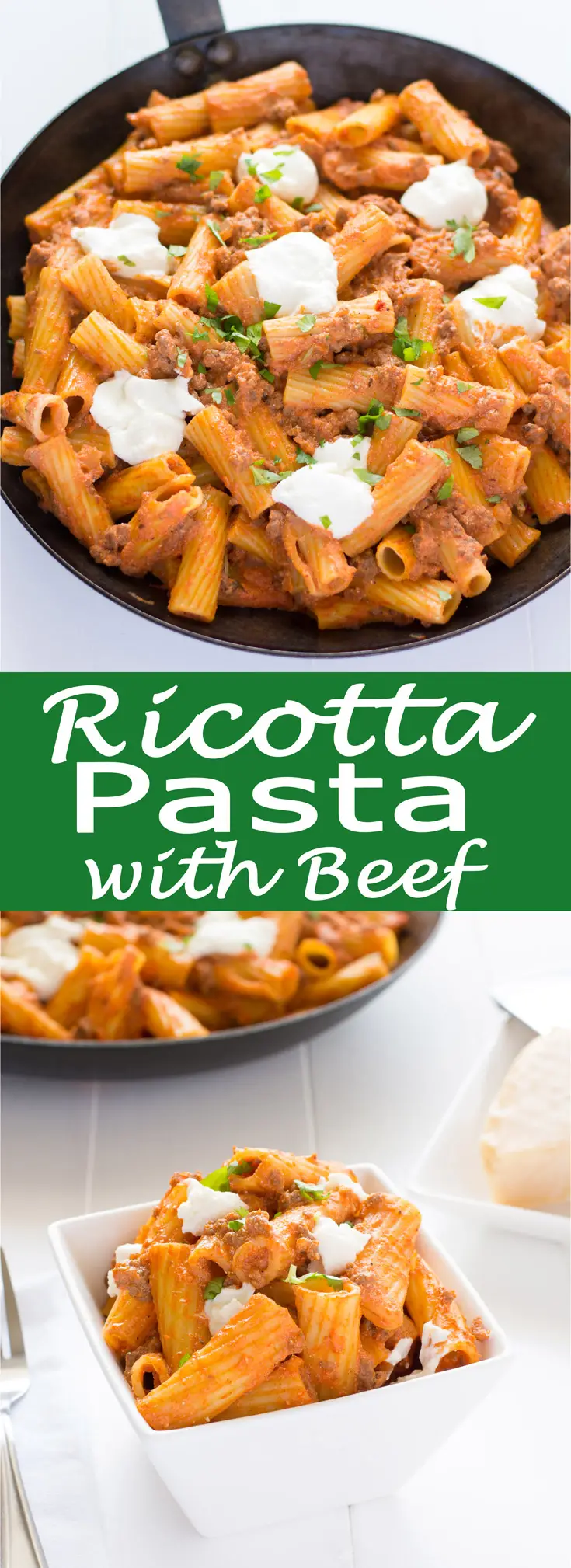Easy, cheesy Ricotta Pasta with Ground Beef! | This skillet dinner was such an easy weeknight meal and way better than hamburger helper! | Kitchen Gidget