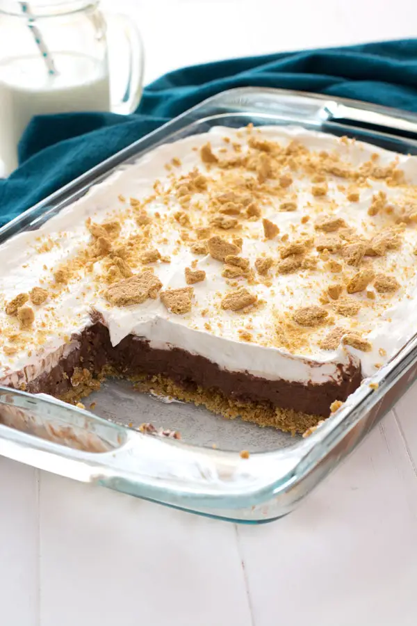 Chocolate cream pie meets cheesecake in this chocolate cheesecake pudding dessert. Everyone will love this no-bake layered delight!