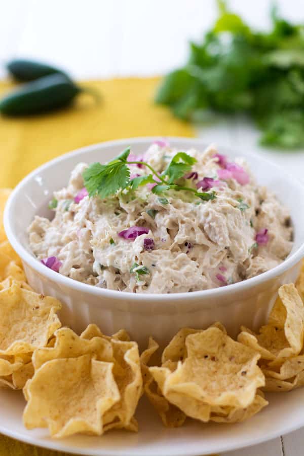 Tex Mex Chicken Salad with jalapeno and cilantro is a fiesta for your taste buds!