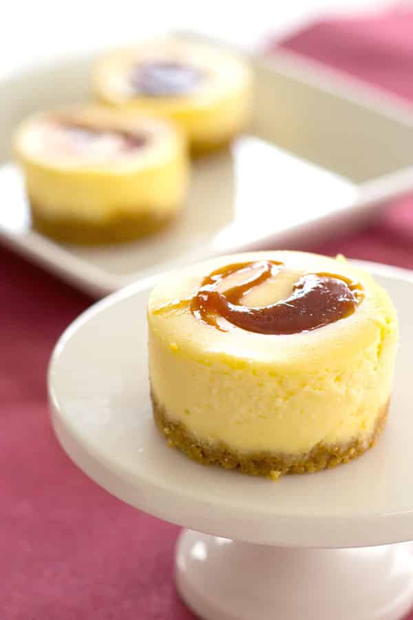 These tropical mini guava cheesecakes taste as good as they look! Perfect ending for a Puerto Rican or Cuban dinner!