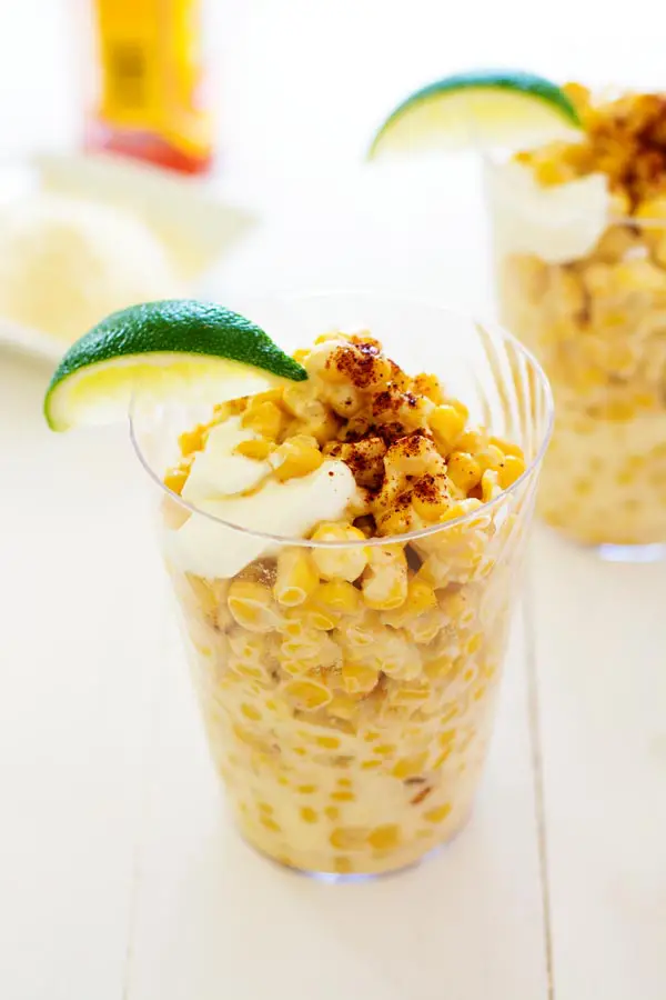 Mexican Corn in a Cup recipe (Elotes). Now you can have this street food at home!