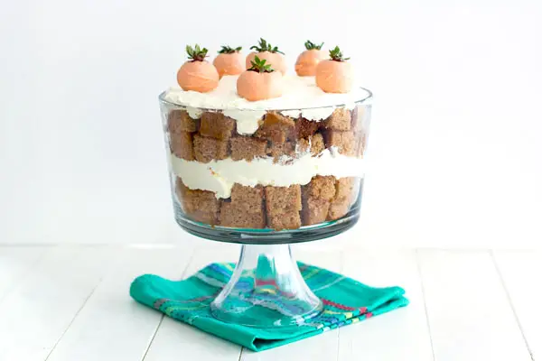 Carrot Cake Trifle with cream cheese frosting is an easy Easter dessert!