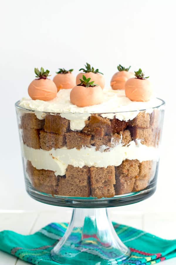 Carrot Cake Trifle with cream cheese frosting is an easy Easter dessert!