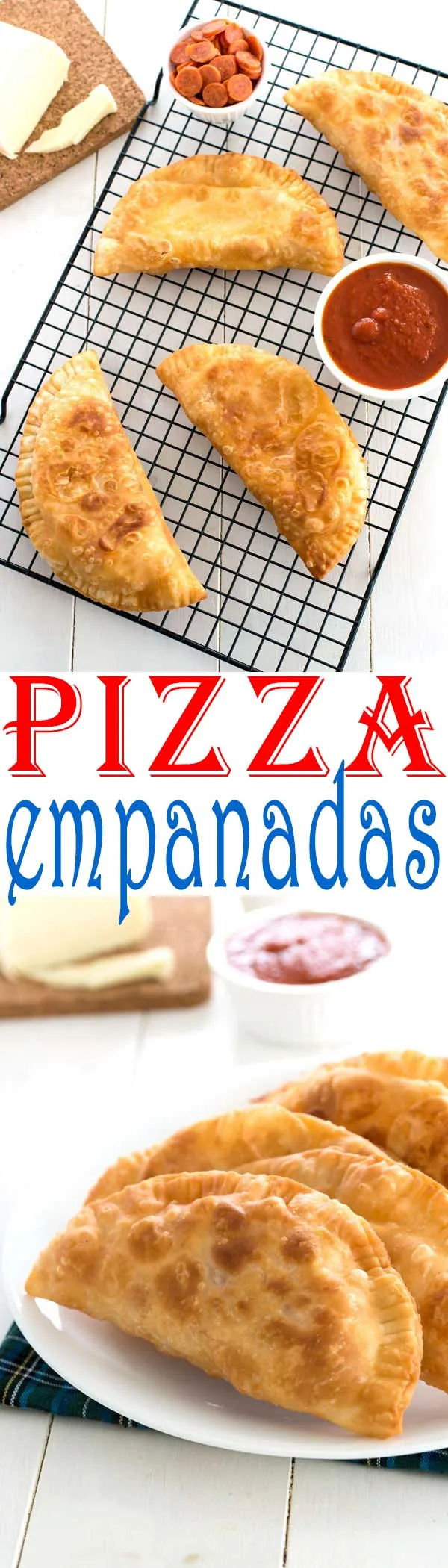 Easy Puerto Rican Pizza Empanadas (empanadillas de pizza) with pepperoni and cheese! #piday #recipes #recipe #recipeideas #easyrecipe #food #foodgawker #foodblog #recipeoftheday #appetizer #cheese #partyfood #dinner #pepperoni #pizza #empanadas #puertorican