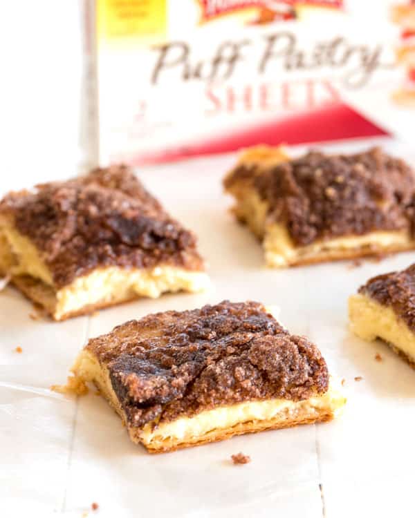 Puff Pastry Sopapilla Cheesecake Bars - this easy recipe takes a favorite Mexican dessert to a whole new level using Puff Pastry!