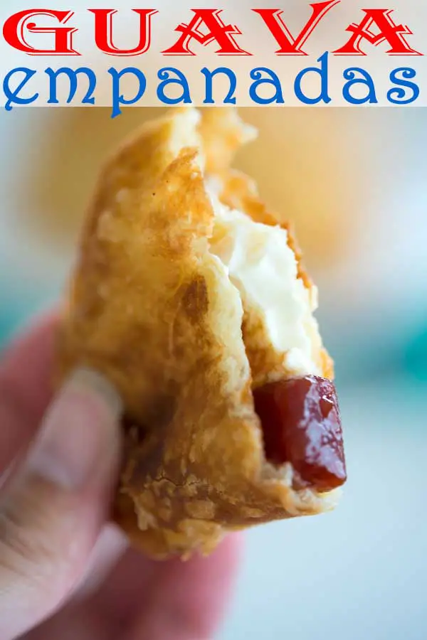 Fried guava empanadas with cream cheese. Everyone will love these dessert hand pies! #puertoricanfood