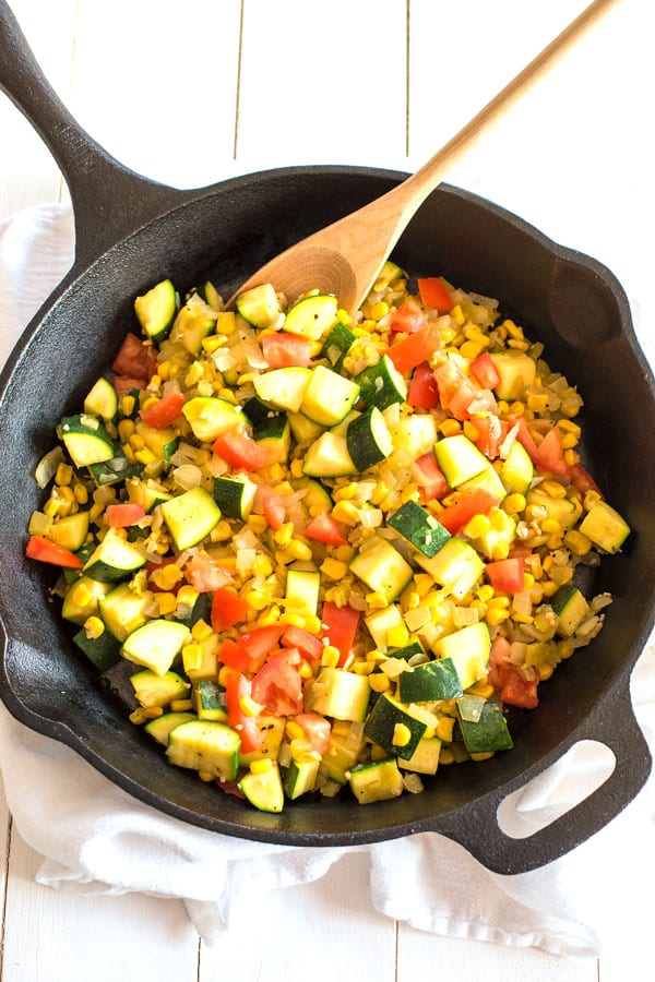 Calabacitas con Queso - Zucchini with cheese and corn | Kitchen Gidget