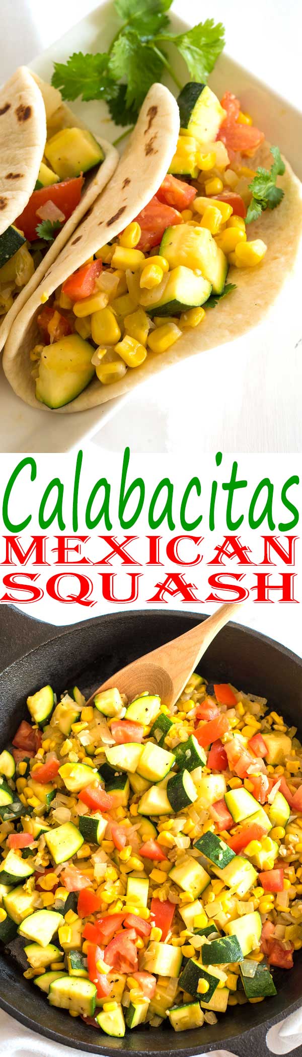 Easy recipe for Mexican zucchini squash with cheese - a great side dish or taco filling! Calabacitas Mexicanas - receta de calabacitas con queso. 