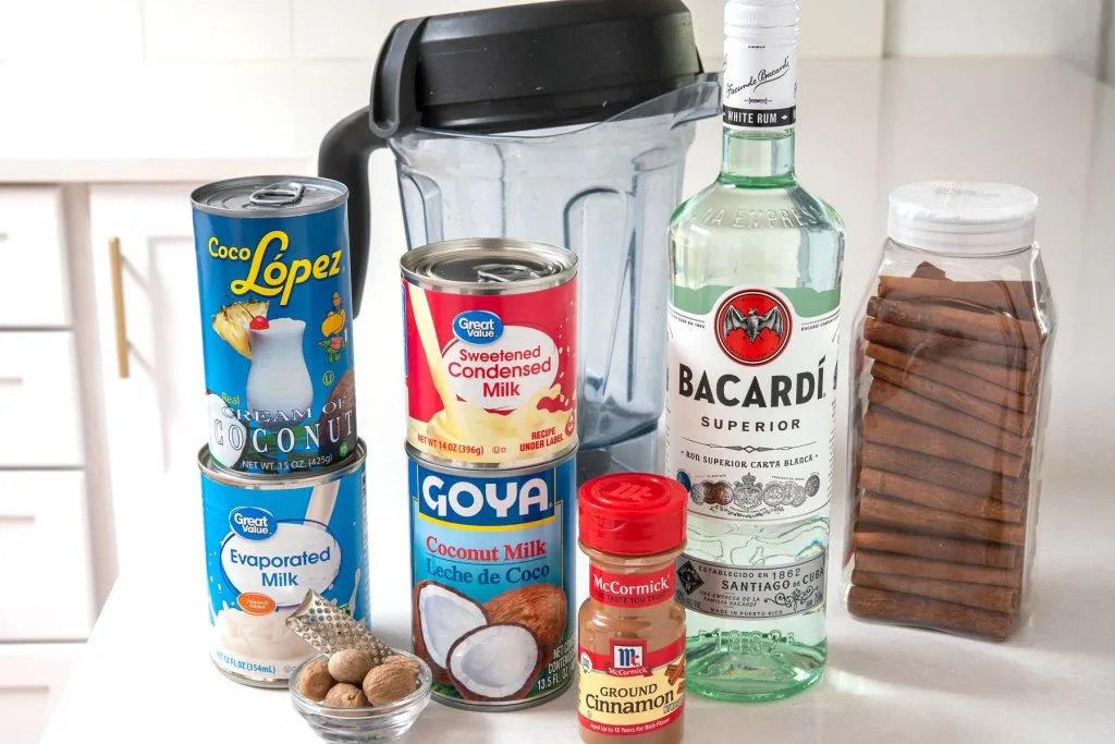 Ingredients for coquito