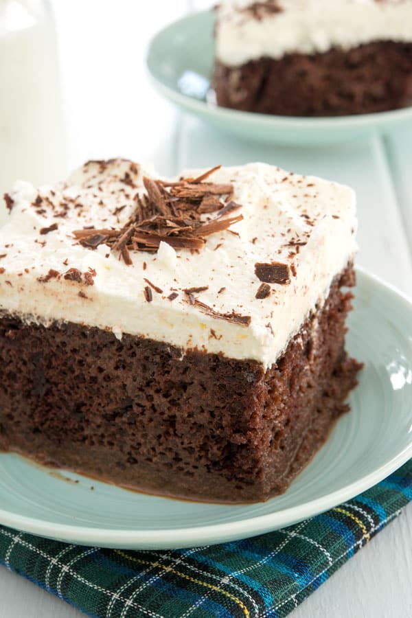 Tres leches cake gets a decadent makeover with this easy chocolate tres leches cake recipe!
