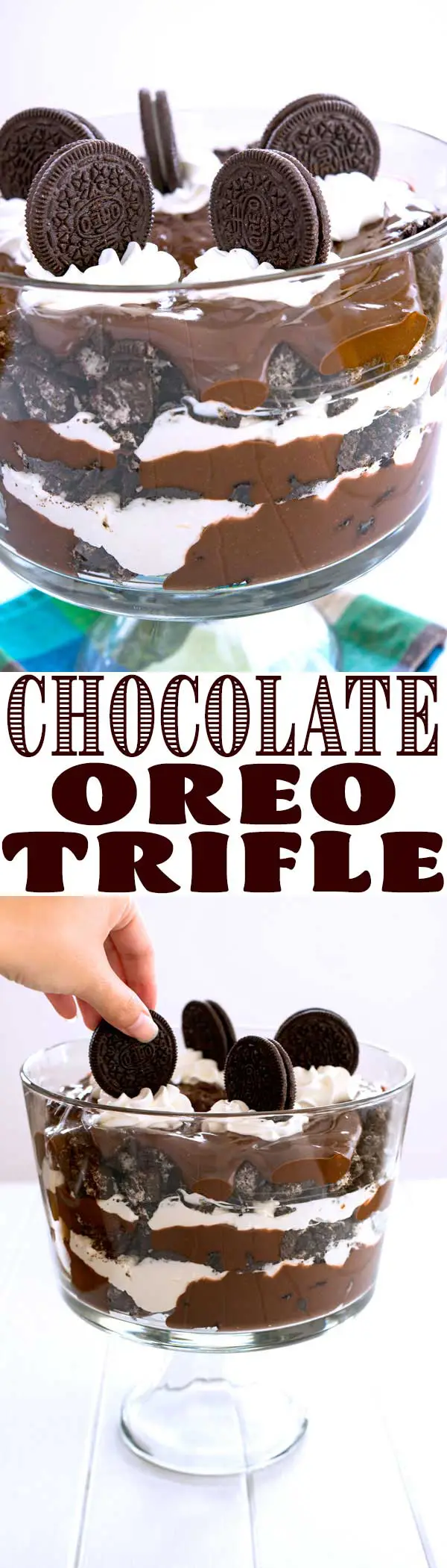 Chocolate Lasagna Trifle - no bake pudding dessert with Oreos and cream cheese! #nobake #desserts #dessertideas #dessertrecipes #oreo 