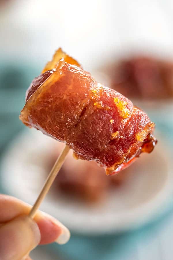 Little Smokies Wrapped in Bacon with brown sugar - this easy appetizer recipe is the best party food!