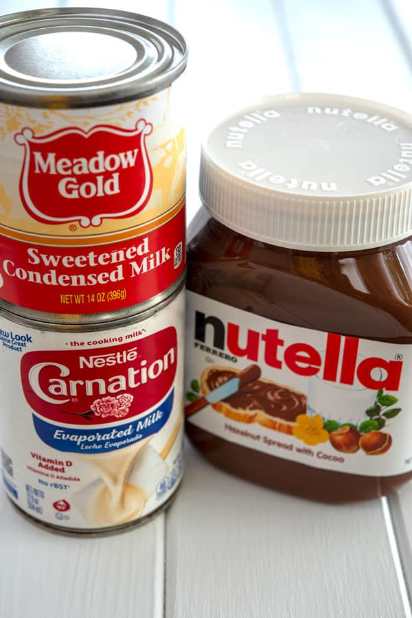 Ingredients for limber de nutella