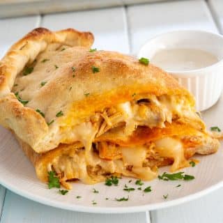 Extra cheesy Buffalo Chicken Calzones