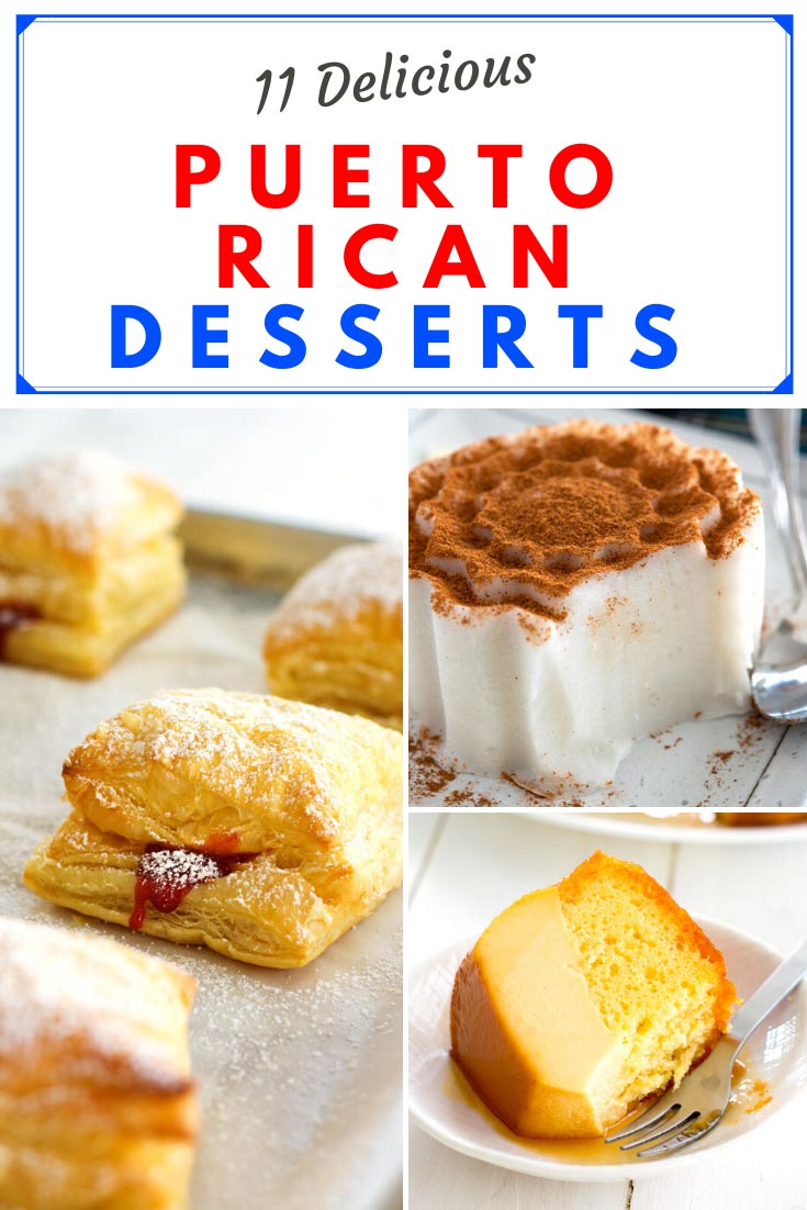 3-photo collage of Puerto Rican desserts