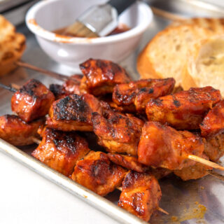 Grilled pork skewers (pinchos Puerto Rico)